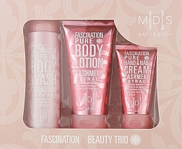 Косметический набор "Очарование чистотой" - Mades Cosmetics M|D|S Baty & Body Fascination Pure Beauty Trio ( b/wash/200ml + b/milk/150ml + h/cr/75ml ) — фото N1
