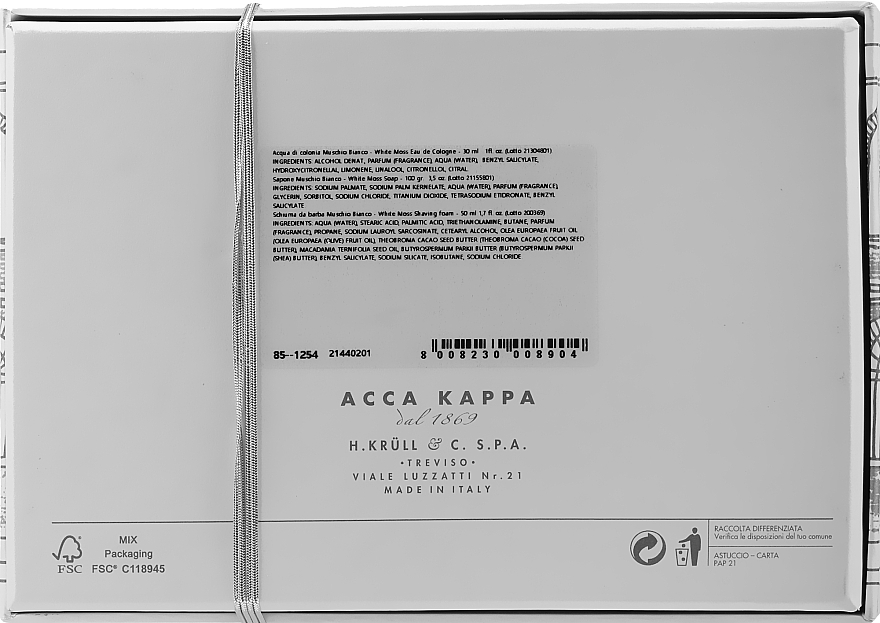 Acca Kappa White Moss - Набор (edc/30ml + sh/foam/50ml + soap/100g) — фото N2