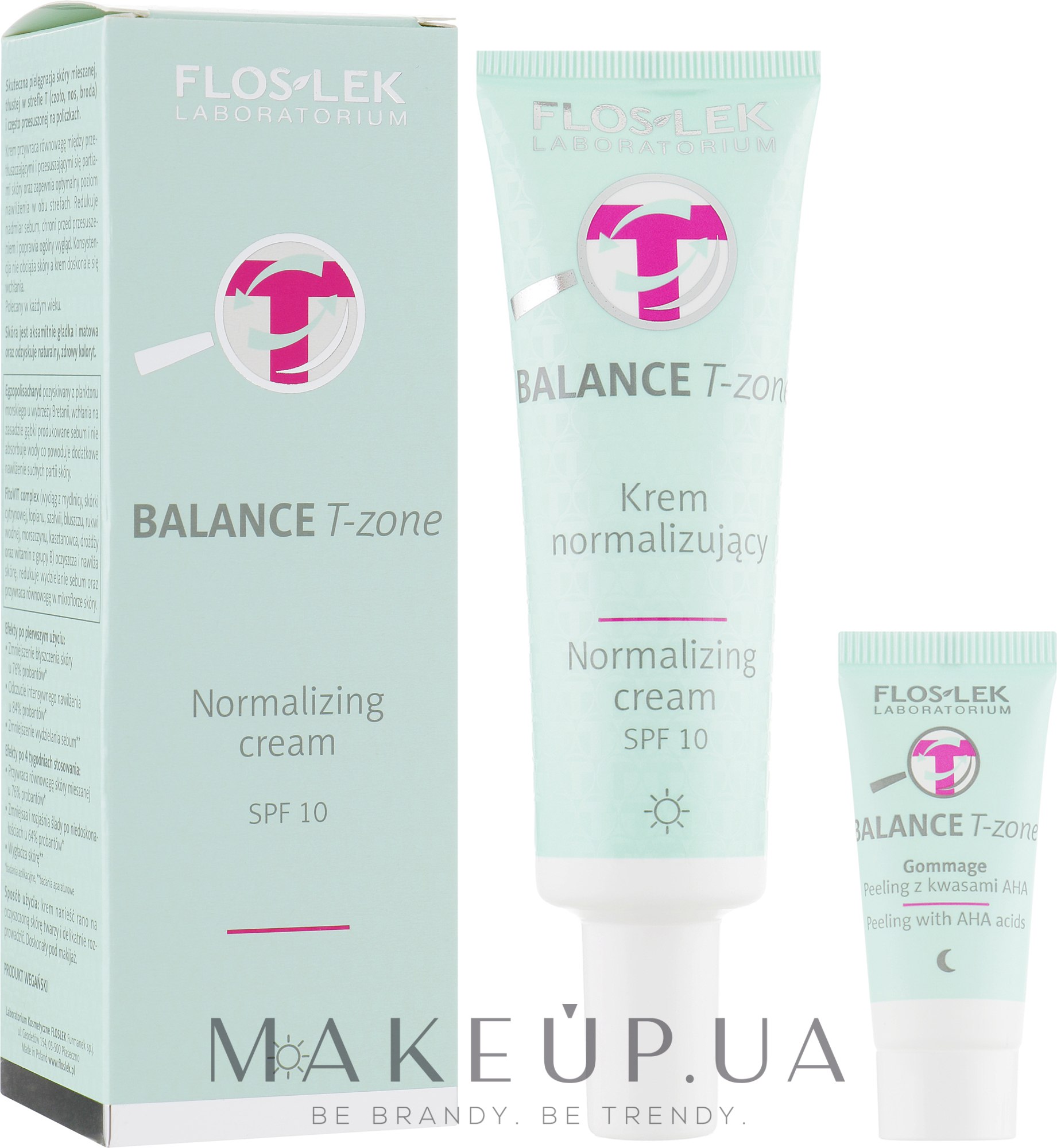 Денний нормалізувальний крем для обличчя - Floslek Balance T-Zone Normalizing Cream SPF10 — фото 50ml
