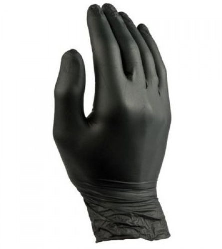 Перчатки из нитрила большие, черные - Comair Black Pearl — фото N3