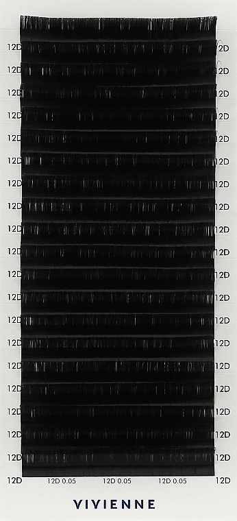 Накладні вії "Elite", чорні, 20 ліній (0,05, D, 12), екоупаковка - Vivienne — фото N1