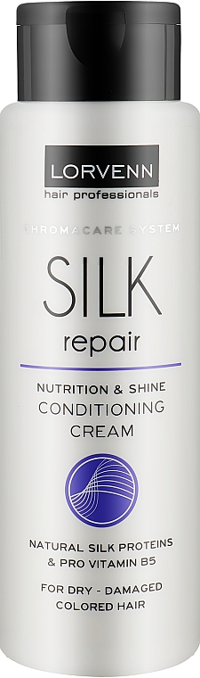 Крем-кондиціонер для сухого, пошкодженого, фарбованого волосся - Lorvenn Chromacare System Silk Repair Conditioner