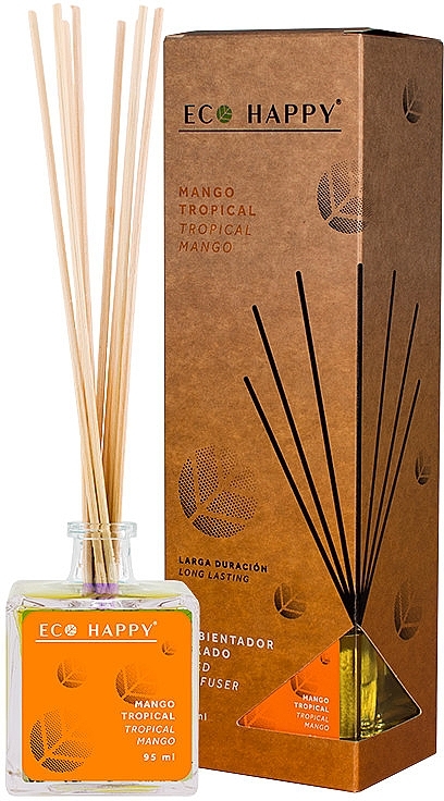 Аромадиффузор "Тропическое манго" - Eco Happy Tropical Mango Reed Diffuser — фото N1