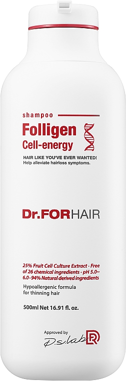 Шампунь "Энергия волос" - Dr.FORHAIR Folligen Cell Energy Shampoo (пробник) — фото N1