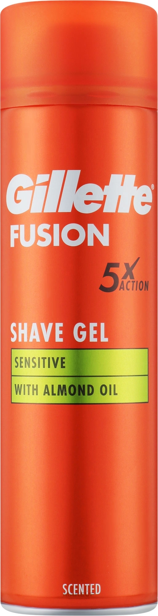 Гель для гоління для чутливої шкіри з мигдальною олією  - Gillette Fusion Shave Gel Sensitive With Almond Oil — фото 200ml