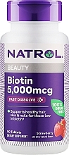 Духи, Парфюмерия, косметика Биотин со вкусом клубники, 5 000 мкг - Natrol Beauty Biotin 5 000 Mcg