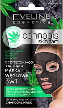 Очищувальна та матувальна вугільна маска для обличчя 3 в 1 - Eveline Cosmetics Cannabis Mask — фото N1