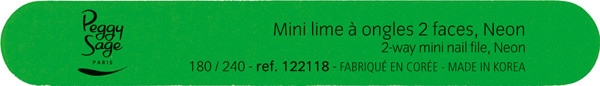 Пилочка для нігтів 180/240, зелена - Peggy Sage Lime Mini 2 Faces Neon Verte — фото N1