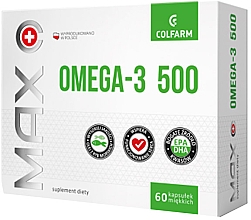 Парфумерія, косметика Харчова добавка "Max Омега-3 500" - Colfarm Max Omega 3 500 Mg