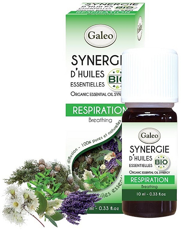 Суміш органічних ефірних олій "Легке дихання" - Galeo Organic Essential Oil Synergy Breathing — фото N1