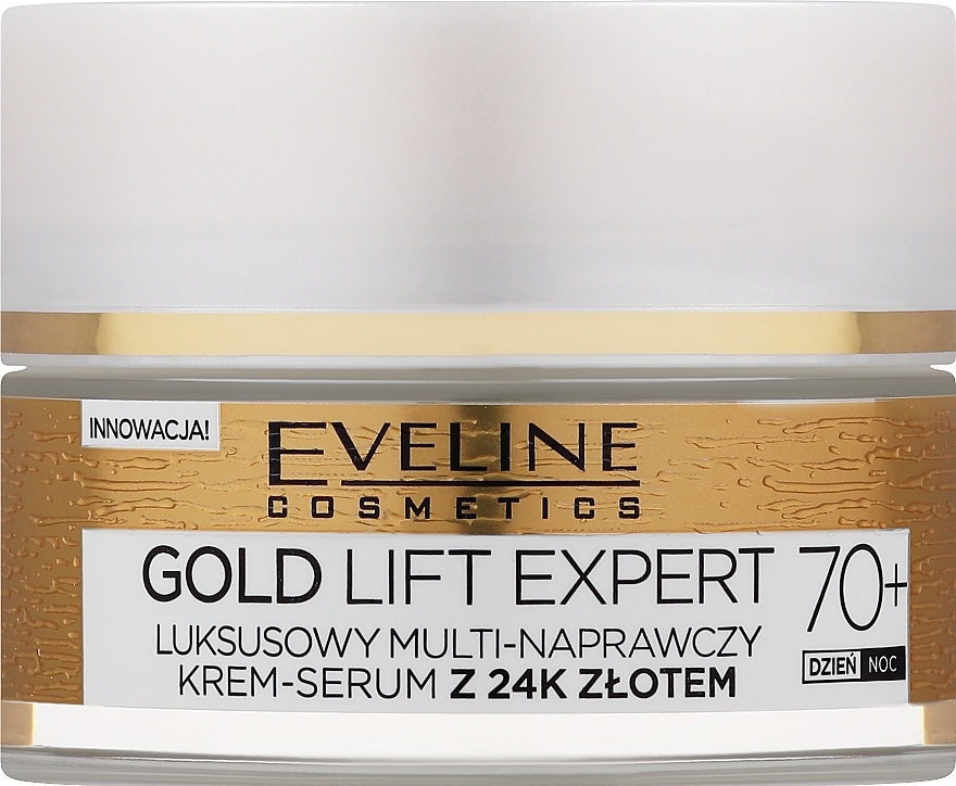 УЦІНКА Крем-сироватка для обличчя - Eveline Cosmetics Gold Lift Expert 70+ Multi Repair Cream Serum * — фото N2