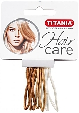 Резинки для волосся, еластичні, 2 мм, 9 шт., світло-коричневі - Titania — фото N1