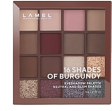 Палетка теней для век - LAMEL Make Up Eyeshadow 16 Shades Of Burgundy Palette — фото N5