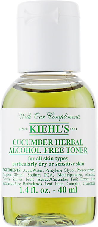 Тоник с огурцом для лица - Kiehl's Cucumber Herbal Alcohol-Free Toner (тестер)