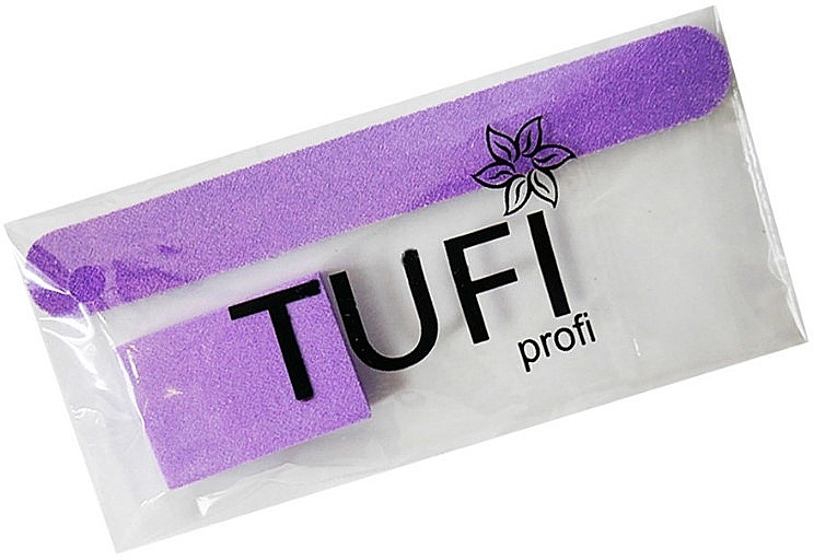 Набор одноразовый, пилочка 180/240 и баф 120/120 фиолетовый - Tufi Profi Premium — фото N1