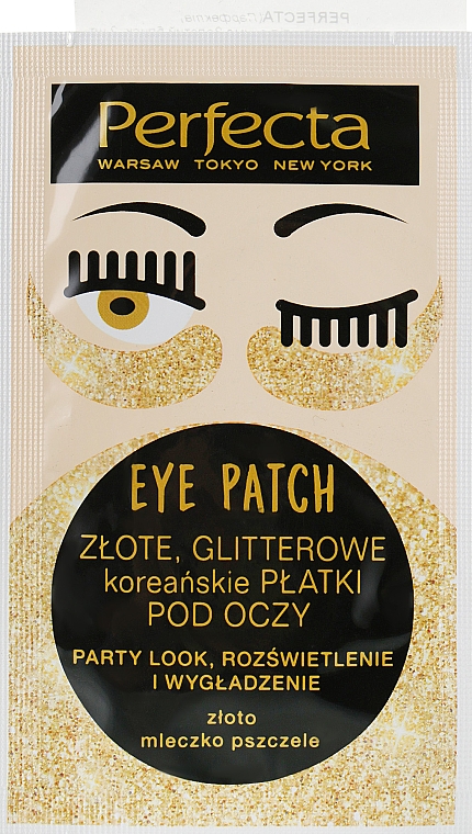 Патчи под глаза "Золотой блеск" - Perfecta Gold Glitter Eye Patch — фото N1