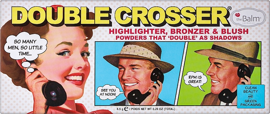 Хайлайтер, бронзатор і рум'яна - theBalm Double Crosser Highlighter Bronzer & Blush Palette — фото N2