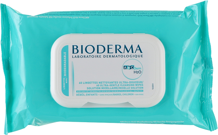 Детские влажные салфетки - Bioderma ABCDerm H2O — фото N1