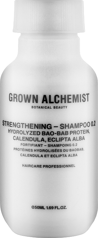 Укрепляющий шампунь - Grown Alchemist Strengthening Shampoo 0.2 Hydrolyzed Bao-Bab Protein & Calendula & Eclipta Alba — фото N2