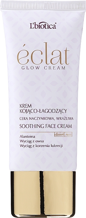 Заспокійливий крем для обличчя - L'biotica Eclat Glow Face Cream Soothing Anti-Irritation — фото N2