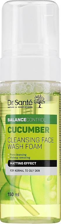 Очищувальна пінка для вмивання - Dr. Sante Cucumber Balance Control — фото N2