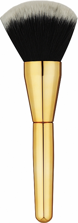 Кисточка большая ультрамягкая для сухих текстур, 21HZ001, золотистая с черно-молочным ворсом - Man Fei — фото N1