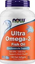 Жирные кислоты Omega-3 в желатиновых капсулах - Now Foods Ultra Omega-3 500 EPA/250 DHA Fish Softgels — фото N1
