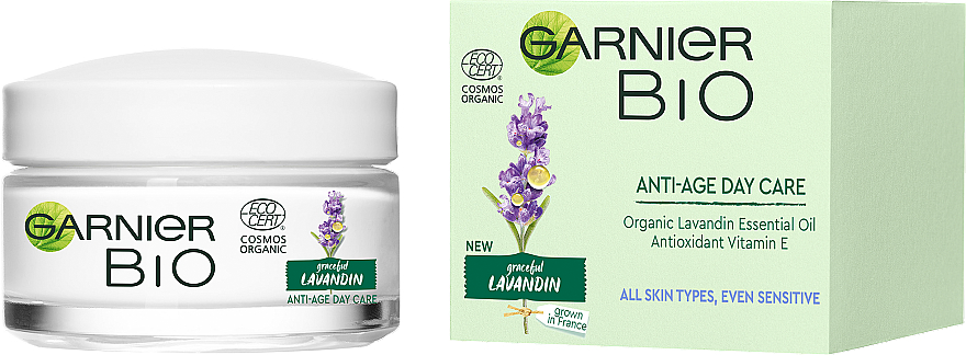 Дневной антивозрастной крем для кожи лица с экстрактом лавандину - Garnier Bio Regenerating Lavandin Anti-Age Day Care — фото N2