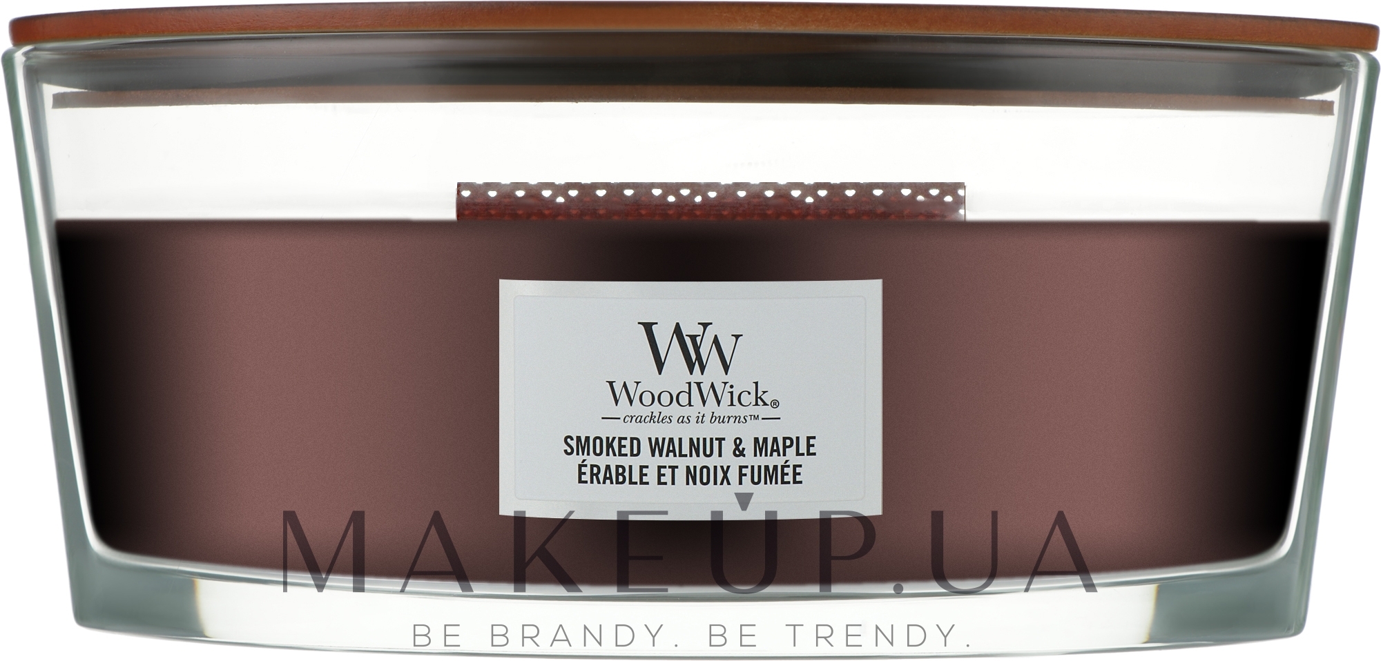 Ароматическая свеча в стакане - Woodwick Ellipse Candle Smoked Walnut & Maple — фото 453.6g