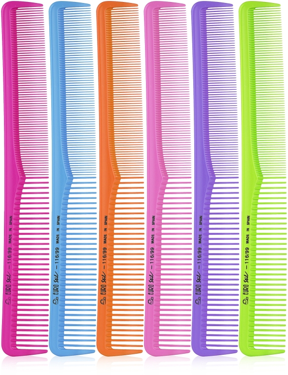 Набір різнокольорвих чоловічих гребінців, 03250, 60 штук - Eurostil — фото N1