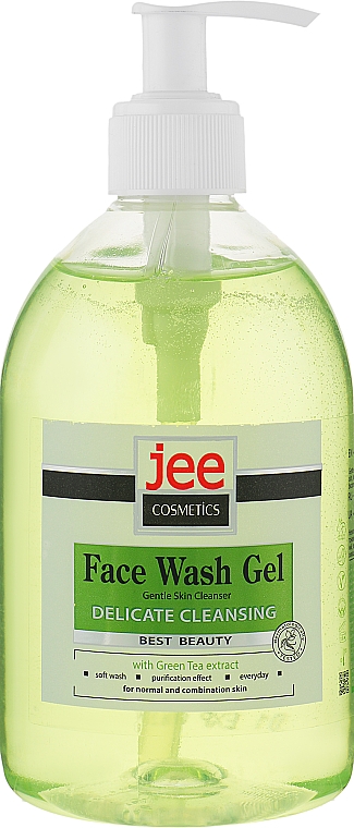 Гель для умывания "Зелёный чай" - Jee Cosmetics Face Wash Gel Delicate Clensing — фото N1