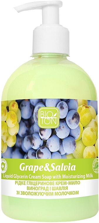 Жидкое крем-мыло "Виноград и шалфей" - Bioton Cosmetics Active Fruits Grape & Salvia Soap