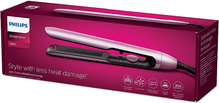 Стайлер для волос, светло-розовый металлик - Philips Straightener Series 5000 BHS530/00 — фото N2