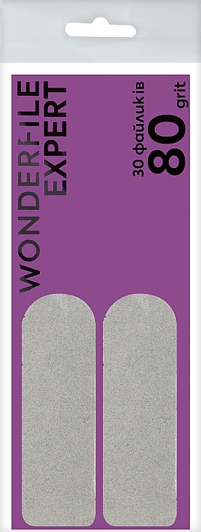 Клейові змінні файли для педикюрної тертки Wonderfile Expert 80 грит, 30 шт. - Wonderfile — фото N1