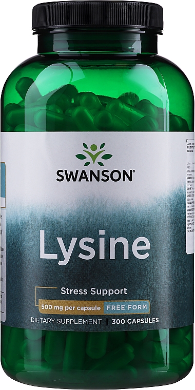 Харчова добавка "L-лізин", 500 мг - Swanson L-Lysine 500mg Free-Form — фото N1