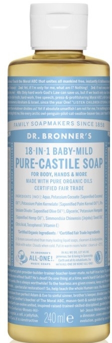 Рідке мило для дітей - Dr. Bronner’s 18-in-1 Pure Castile Soap Baby-Mild — фото N2