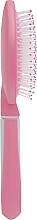 Щітка для волосся овальна, С0235, рожева з білою ручкою - Rapira — фото N2
