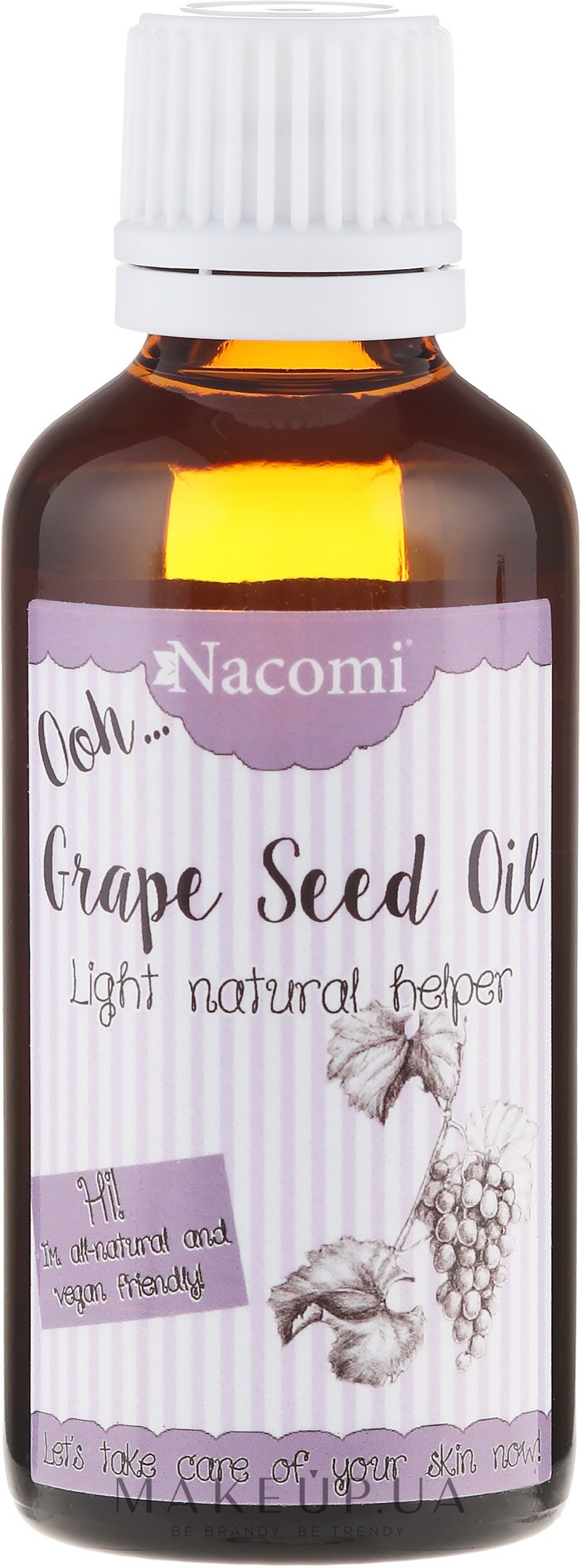 Масло для лица и тела из виноградных косточек с пипеткой - Nacomi Grape Seed Oil — фото 50ml