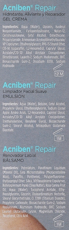 Набір - Isdin Acniben Repair (lip/balm/2ml + gel/cr/40ml + cl/emulsion/15ml) — фото N3
