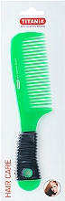 Гребень с резиновой ручкой 20 см, зеленый - Titania — фото N1