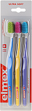 Парфумерія, косметика Зубні щітки, ультрам'які, блакитна+жовта+фіолетова - Elmex Swiss Made