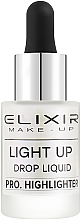 Духи, Парфюмерия, косметика Жидкий хайлайтер - Elixir Make-up Light Up Drop Liquid PRO Highlighter