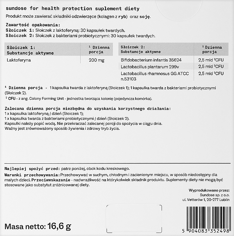 Набір харчових добавок "Health Protection" - Sundose Suplement Diety — фото N2