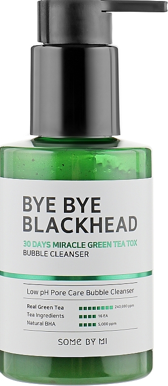 УЦІНКА Маска-пінка від чорних цяток - Some By Mi Blackhead 30Days Miracle Green Tea Tox Bubble Cleanser * — фото N1