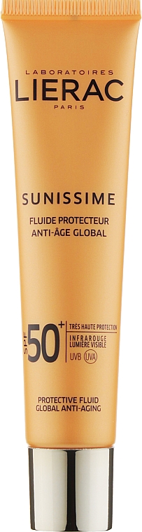 Сонцезахисний тонізувальний флюїд для обличчя SPF50 - Lierac Sunissime Energizing Protective Fluid Global Anti-Aging