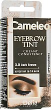 Крем-краска для бровей, темно-коричневая - Delia Eyebrow Tint Cream Cameleo 3.0 Dark Brown — фото N1