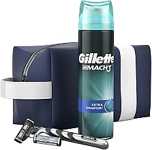 Духи, Парфюмерия, косметика УЦЕНКА Набор - Gillette Mach 3 (gel/200ml + razor + blade/2pcs + bag) *