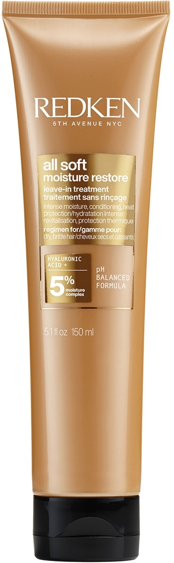 Увлажняющий термозащитный крем для сухих и ломких волос - Redken All Soft Moisture Restore Leave-In Treatment — фото 150ml