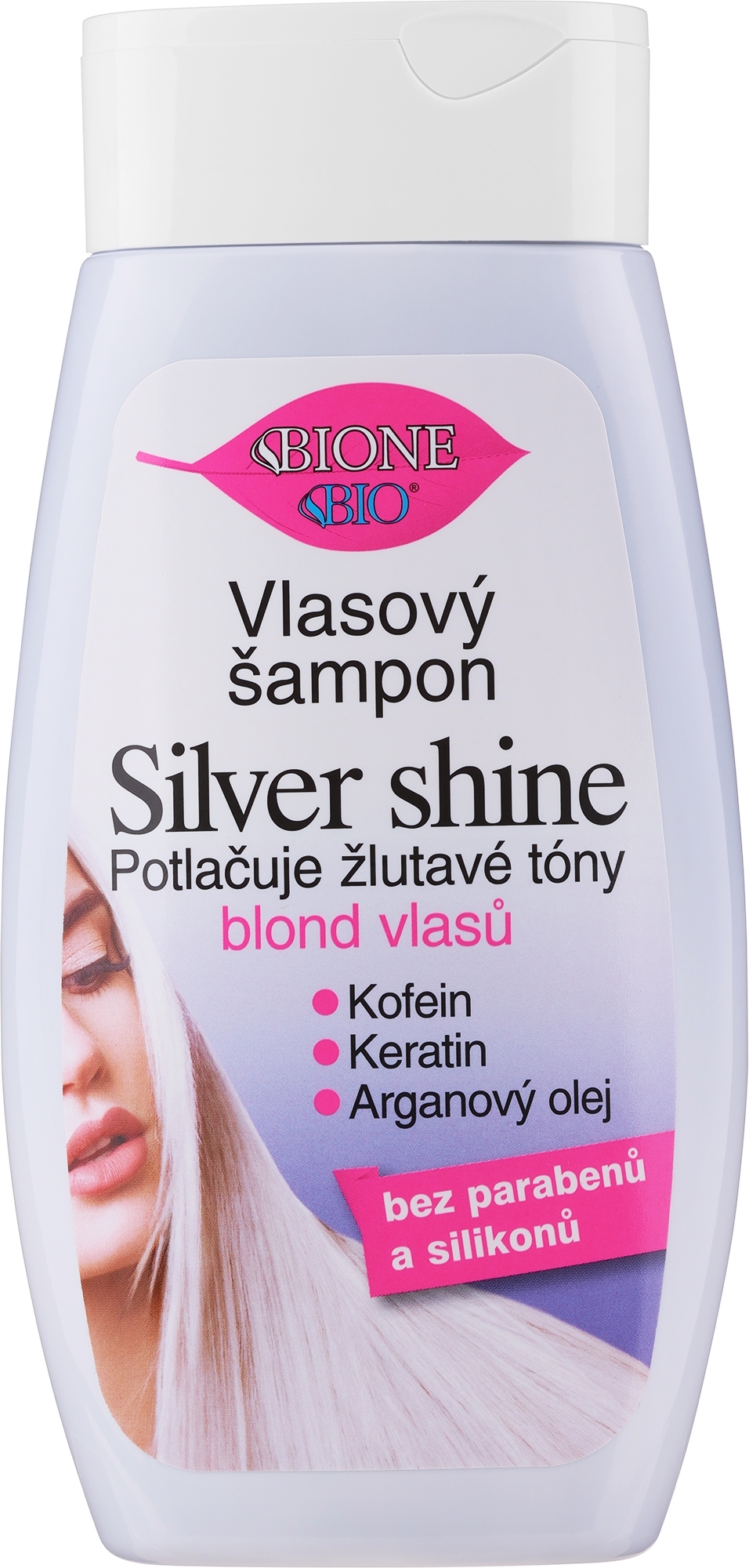 Шампунь для світлого волосся - Bione Cosmetics Bio Silver Shine Shampoo — фото 260ml