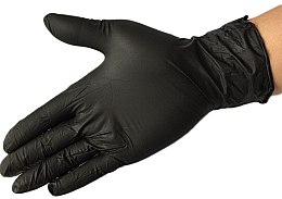 Парфумерія, косметика Рукавички з нітрилу, дуже великі, чорні - Black Nitrile Powder Free Large Medium Disposable Gloves Piercing Tattoo XL